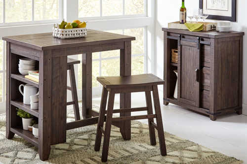 Barnwood - 3 Piece Counter Height Table Set